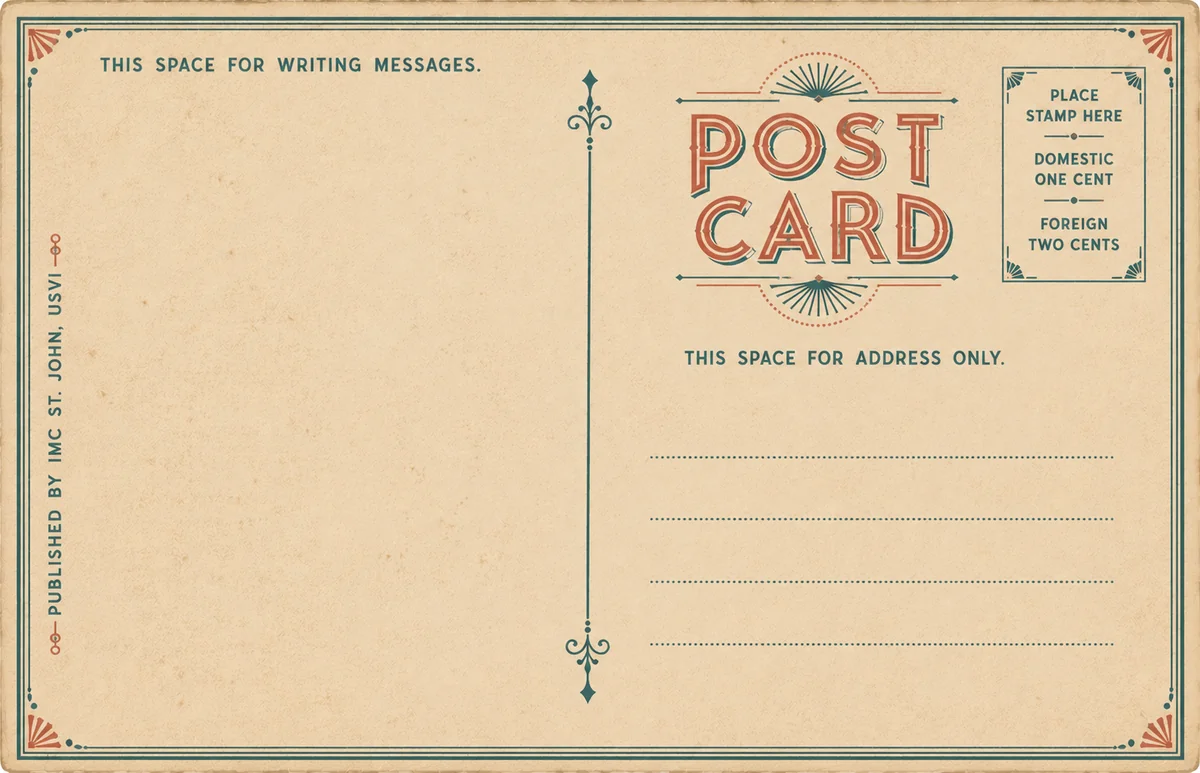 Hotel & Villa postcard — back of the second postcard