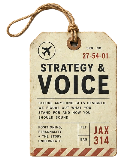 Strategy & Voice luggage tag